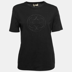 Elie Saab Black Embroidered Short Sleeve Tee